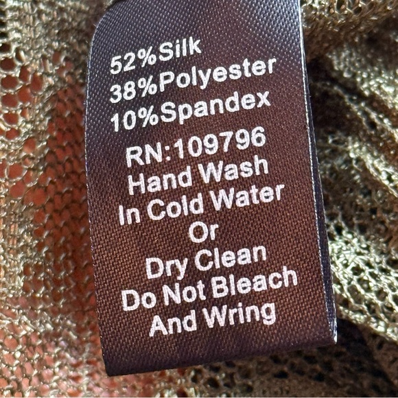 Pretty Angel Long Cardigan L / XL Green Silk Blend Artsy Witchy Boho Whimsygoth - Picture 14 of 14